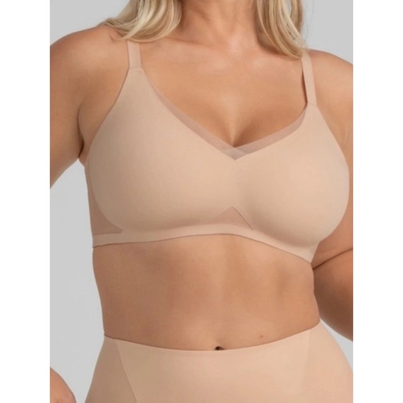 Honeylove Other - Honeylove Crossover Bra Sand Beige Wireless Seamless Support Size 1X LWBR0302